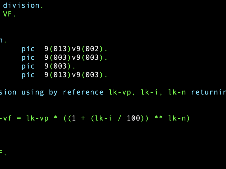 Como construir uma função em Cobol?